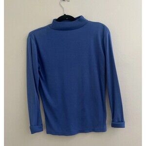 Sidney’s Sitting Duck Vintage Single Stitch Mock Neck Long Sleeve Tee, Blue- S